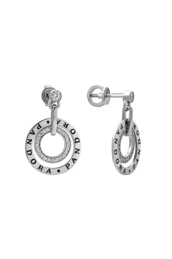 Silver earrings S-550-01-Em18-E