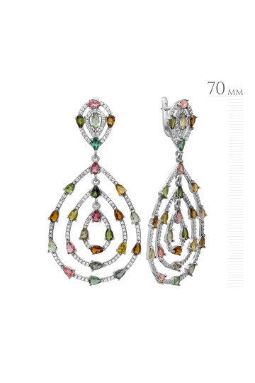 Серебряные серьги S-539-01-Tr100-E