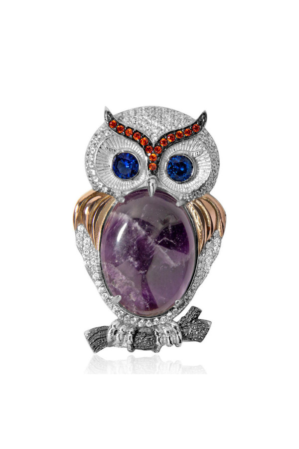 Silver brooch S-208N_5-0121-Am50-Br