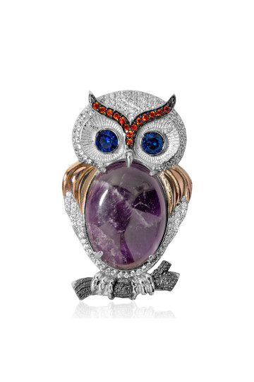 Silver brooch S-208N_5-0121-Am50-Br