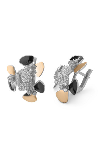 Silver earrings S-210_1-01-Em18-E