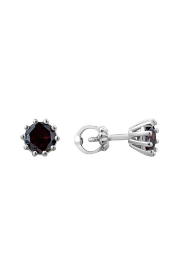 Silver earrings S-308-Rb41-E