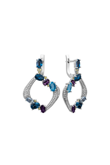Silver earrings S-391-Tp25Am50-E