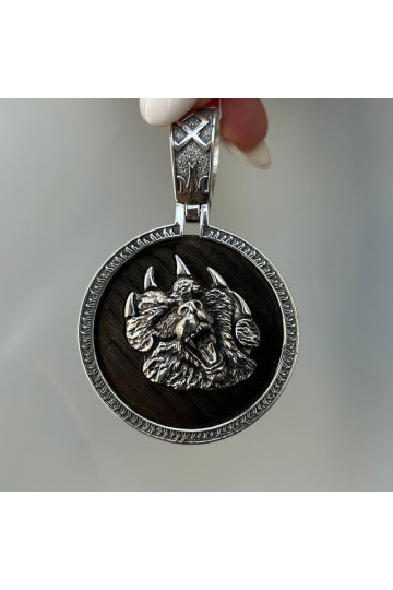 Silver pendant 947-18-W18-P Ebony wood