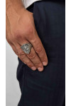 Silver ring with the image of the Archangel Michael