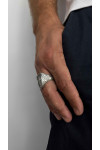 Silver ring with the image of the Archangel Michael