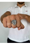 Silver ring with the image of the Archangel Michael