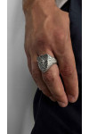Silver ring with the image of the Archangel Michael