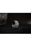 Silver ring with "Viking and runes"