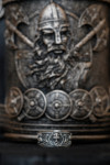 Silver ring with "Viking and runes"