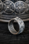Silver ring with "Viking and runes"
