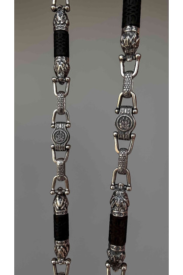 Silver chain decorated with" Wolf's Head " 2