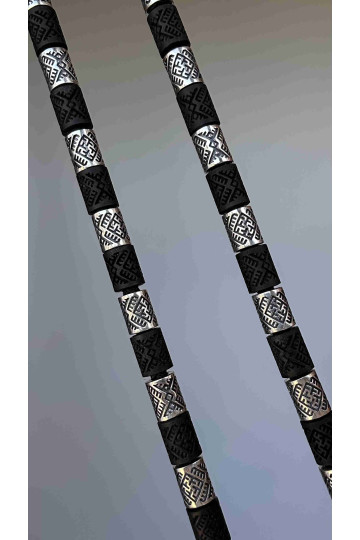 Silver embroidery chain with Ebony inserts