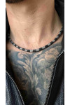 Silver embroidery chain with Ebony inserts