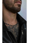Silver embroidery chain with Ebony inserts