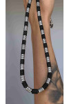 Silver embroidery chain with Ebony inserts