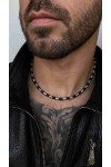 Silver embroidery chain with Ebony inserts