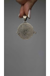 Silver amulet pendant with the image of a "sniper rifle"