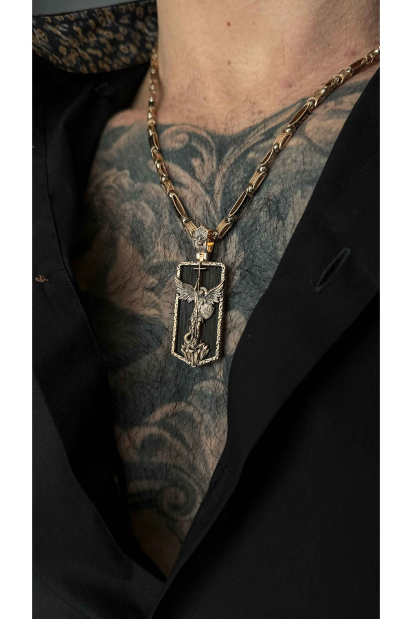 Golden amulet pendant "Archangel Michael"