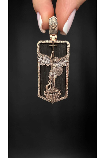 Złoty naszyjnik-amulet"Archanioł Michał"