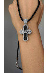 Silver Cross with crucifix "save and preserve -  Our father"