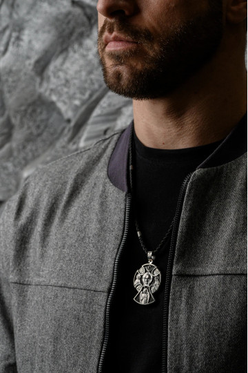 Orthodox cross with the image of Saints