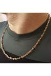 Men's gold chain around the neck, with a unique weave.