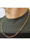 Men's gold chain around the neck, with a unique weave.