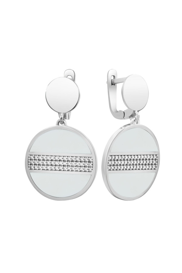 Серебряные серьги S-333-01-Em01-E